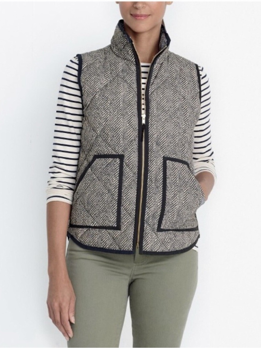 J. Crew Herringbone Quilted Vest
